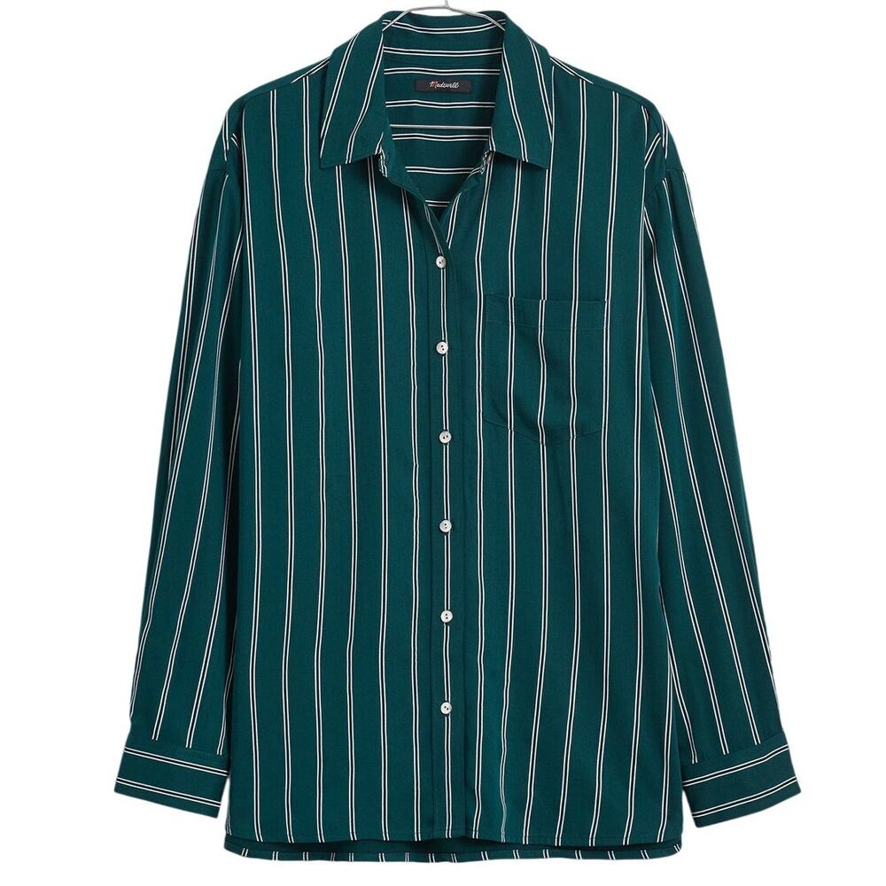 Madewell Striped Green Louis Shirt Size S